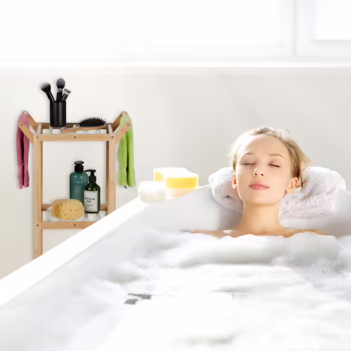 Полиця для ванної кімнати Relaxdays з тримачем для рушників