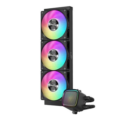 SAMA L50 AIO: Система водяного охолодження CPU з радіатором 360 мм, RGB-помпа з матричним дисплеєм, 3 вентилятори 120 мм, сумісна з Intel та AMD