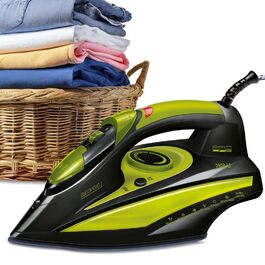 Праска MPM з керамічною підошвою MZE-24/G: 190г парового удару, безперервний пар, вертикальна функція, автовимкнення, 3000W, 300мл бак