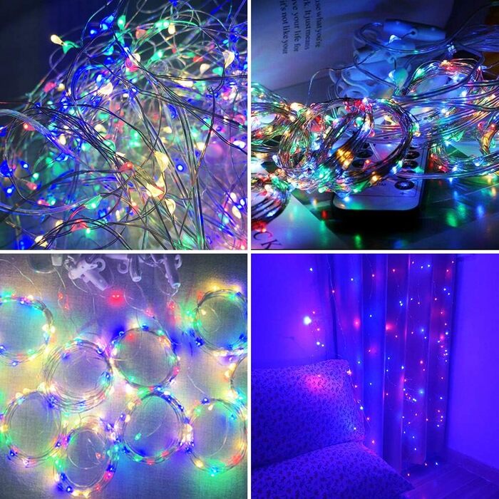 LED штора Anpro 3x3м, USB, 320 LED, 8 режимів, тепле світло - декор для дому