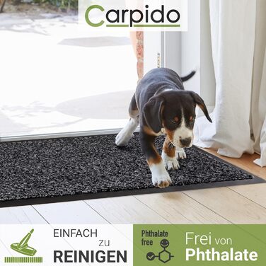 Килимок для дому Carpido 40x60 см - швидковисихаючий, антиковзаючий, сірий