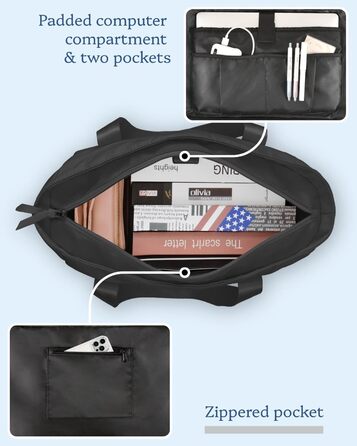 Laptop Bag for Danes, waterproof shoulder bag with 40.6 cm computer compartment for work, school, travel, violet (L, Black Large)