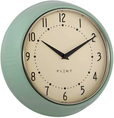 PLINT Retro Wall Clock - Silent Non-Ticking Decorative Leaf Color Wall Clock, Retro Style Wall Decoration for Kitchen, Living Room, Home, Office, School, Easy to Read Large Numbers