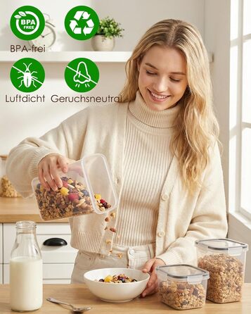Контейнери для зберігання продуктів Radikor, 24 шт., герметичні, штабельовані, без BPA, для кухні (борошно, крупи, макарони)