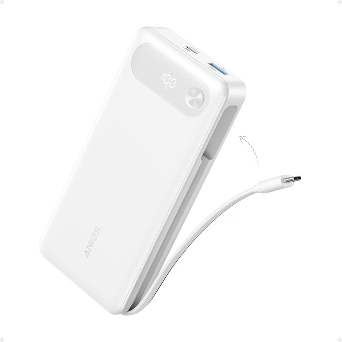 Powerbank Anker 20000mAh з USB-C кабелем, 87W, 1 USB-C + 1 USB-A, для MacBook, iPhone, Samsung, Switch та інших пристроїв