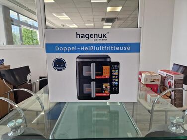 Преміум фритюрниця Hagenuk DAF 2800.12 з подвійним нагрівом, 2 х 5,5 л, 10 програм, Touchscreen, Grill-функція, Made in Germany