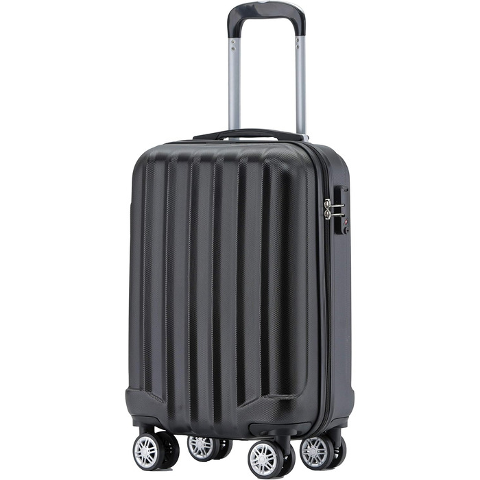 Чемодан на колесах Beibye TSA-Schloß 2080, ручна поклажа, жорсткий корпус, чорний (M)