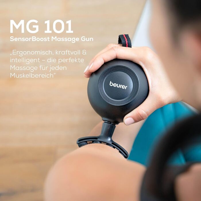 Beurer MG 99 Massage Gun - Cordless Muscle Massager with 4 Attachments & 5 Intensity Levels | Percussion Therapy for Trigger Points & Muscle Relaxation
