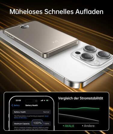 iWALK Powerbank MagSafe 5000mAh з LED-дисплеєм: компактний зарядний акумулятор для iPhone 17/16/15/14/13/12