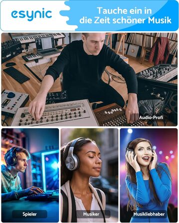 eSynic Підсилювач для навушників HiFi – портативний, з акумулятором 1000mAh, для MP3/MP4/Smartphone/PC, 16-600 Ом, 3.5mm AUX, алюмінієвий корпус