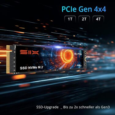 SSD NVMe M.2 PCIe 4.0 2TB X7400 з радіатором - для ігор, PS5, ноутбук, ПК