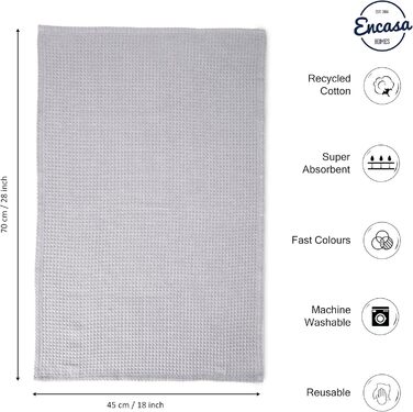 Encasa XO Kitchen Towels and Washcloths made of Cotton | Multicolor 3 | Waffle and Flat Weave Dishcloth | Dish Towel Set | 70x45 cm | Reusable and Quick-Drying 12-Piece Set