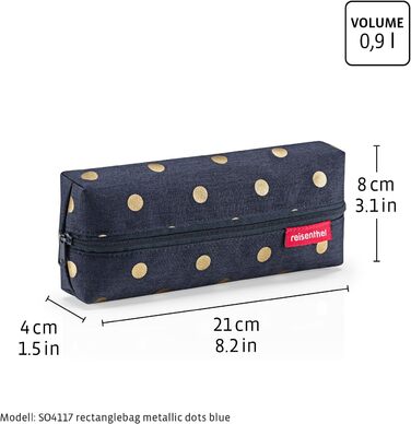 Набір косметичок reisenthel Beautycase Set: косметичка та прямокутна сумка для аксесуарів, Metallic Dots Blue (17x18x17 см та 21x8x4 см)