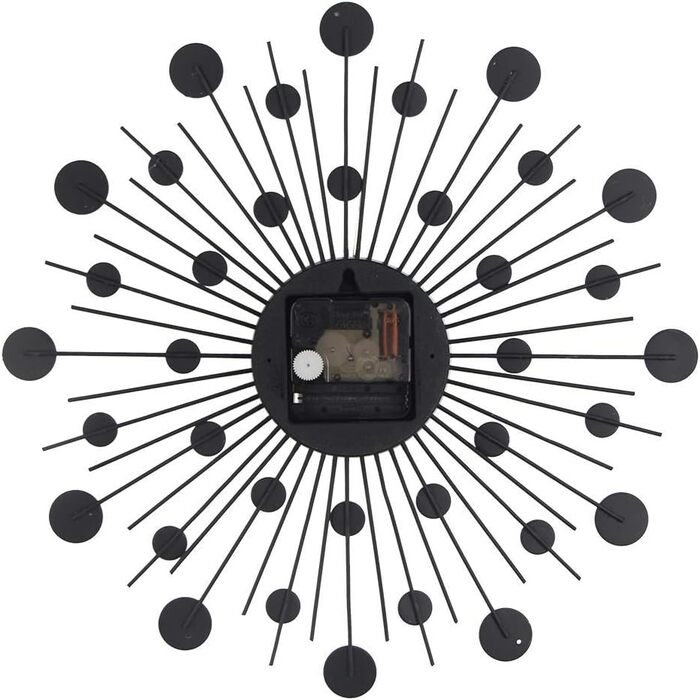 Silver Glitter Wall Clock, Large Kitchen Clock, Modern Designer Quartz Wall Clock, Analog Wall Clock (Silver)