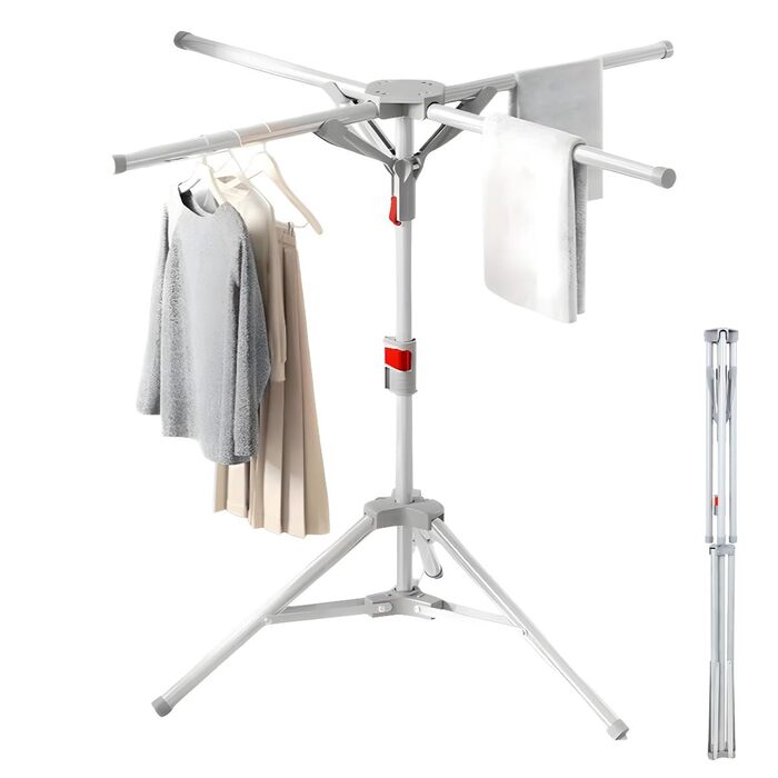 Розкладна сушилка для білизни Standtrockner з 4 крилами - біла | Сушилка для балкона, дому, вулиці