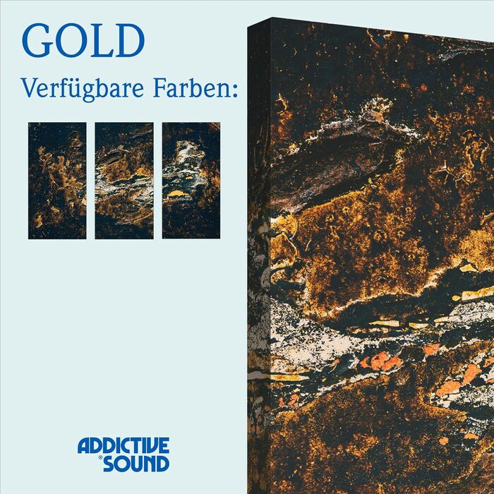 Акустична панель Addictive Sound зі графічним принтом Gold_2, звукопоглинаюча панель для стін 100x50x11 см, золотиста