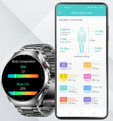 Смарт-годинник Lazird ZEGAREK з функціями ЕКГ, тонометром та глюкометром, чорний