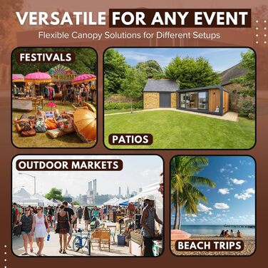 20.3 x 20.3 cm Gazebo Replacement Canopy Cover, Waterproof Cover for Outdoor Gazebo, Double-Tiered, UV30, Awning Cover, Garden, Terrace, Courtyard Tent (brown)