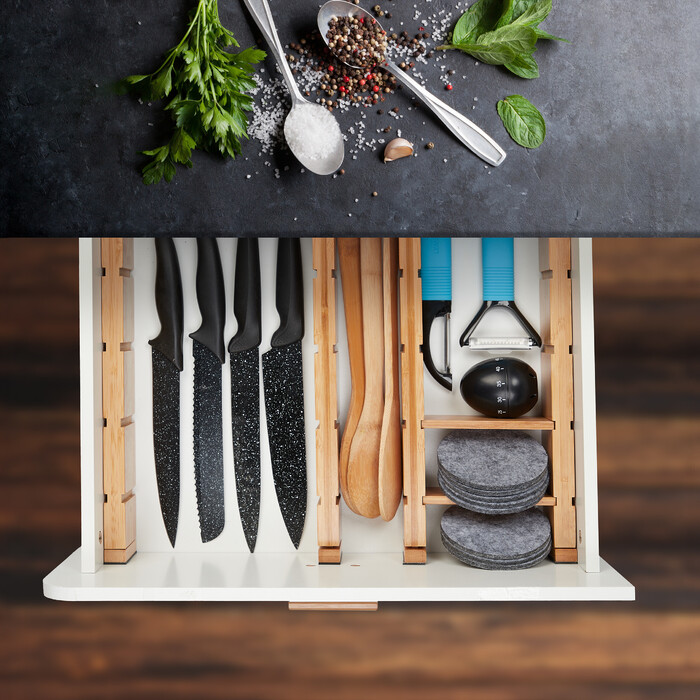 Relaxdays Drawer Dividers made of Bamboo