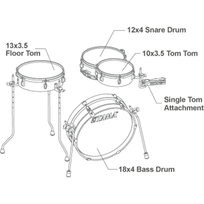 Набір барабанних кісток Tama LJK48P-HBK Club Jam Pancake Set, Чорний (Hairline Black)