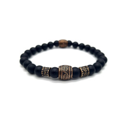 Браслет Вікінг Onyx 8mm | Ручна робота | Браслет з перлин | У подарунковій коробочці (16, Onyx) 16 см