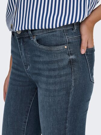 Джинси скінні жіночі ONLY ONLBLUSH, середньої посадки, укорочені, блакитно-чорний денім (XS/30L)