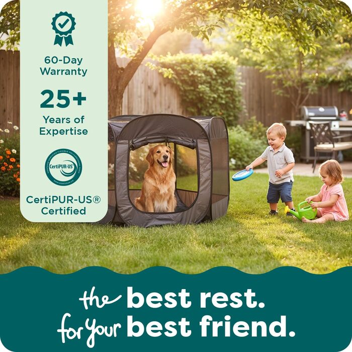 Будинок для собак та котів Furhaven – вольєр-стінка, ігровий майданчик, намет, великий (Сірий камінь, Extra Large)