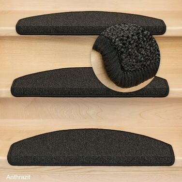 Kettelservice-Metzker Rambo Step Mats - Anthracite (15-Piece Set, Half-Round)