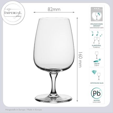 Набір з 4 білих келихів 'Milano' 480 мл (Crystalline Glass) - для вина Шардоне, миючі в посудомийній машині