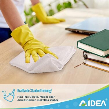 Серветки з мікрофібри AIDEA для прибирання, вікон та посуду, 30x30 см, 100 шт (8 білих)