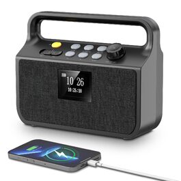 Портативний Bluetooth радіоприймач з DAB/FM, потужний Power Bank 20000mAh, TFT-екраном, TF-картою та AUX — універсальне аварійне радіо для кемпінгу та відпочинку на природі