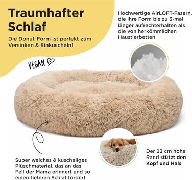 Круглий лежак для котів та собак Best Friends by Sheri - заспокійливий, 58x58 см, S (Taupe)