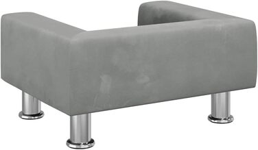 Крісло-лежанка для собак та котів, лежанка для домашніх тварин, м'яка, сіра, 50 x 40 x 26.5 см