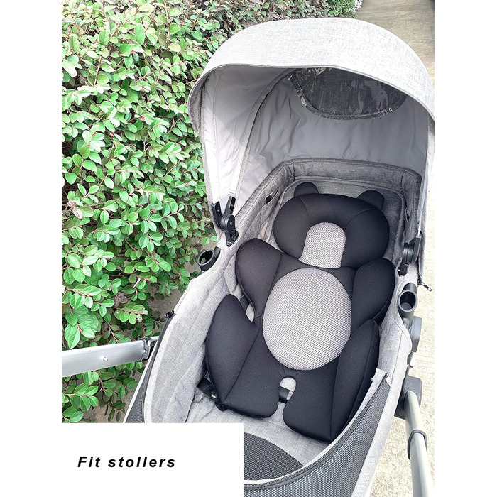Storchenbeck Baby Car Seat Cushion Car Seat Insert Seat Pad Universal for Strollers Car Seat High Chair (Black)