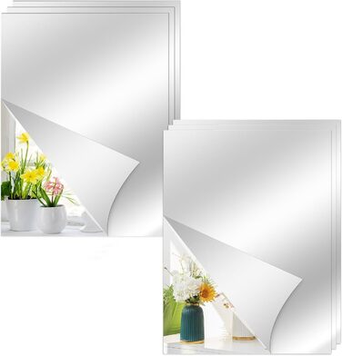6 шт. дзеркал самоклеючих, 30 x 40 см, гнучкі акрилові дзеркала для стін, шаф, ванної кімнати