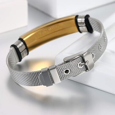 Чоловічий браслет Flongo з нержавіючої сталі, браслет-ланцюжок з символом Дерева життя, регульований, 2 шт., чорний/золотий