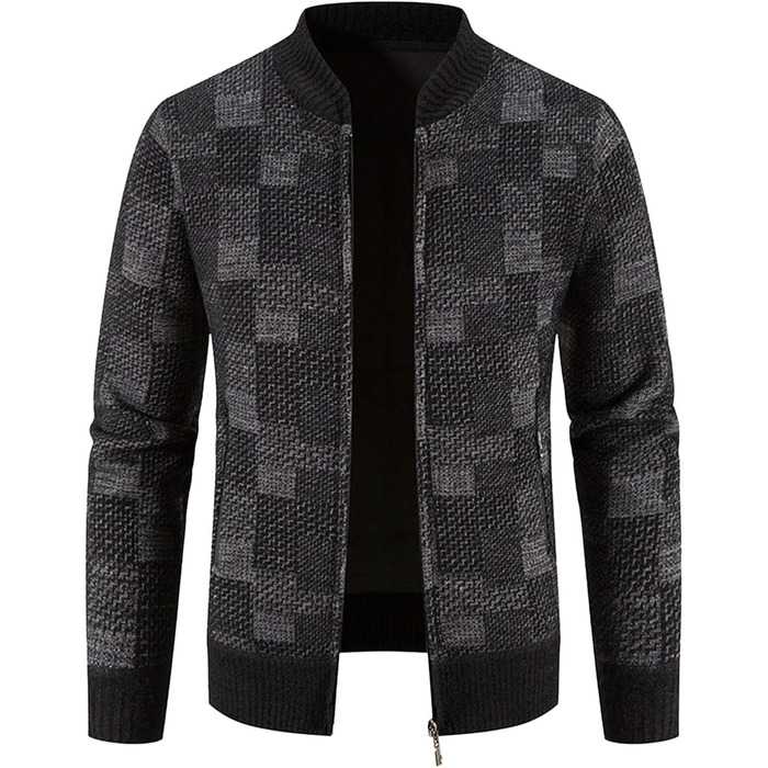 Чоловіча флісова куртка з кишенями, кардиган на блискавці, светр-куртка без капюшона, тепла зимова куртка, сірий колір