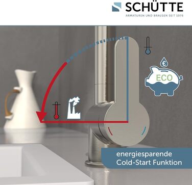 Змішувач кухонний SCHÜTTE RIO 360° з високим виливом, нержавіюча сталь, для однієї/двох раковин