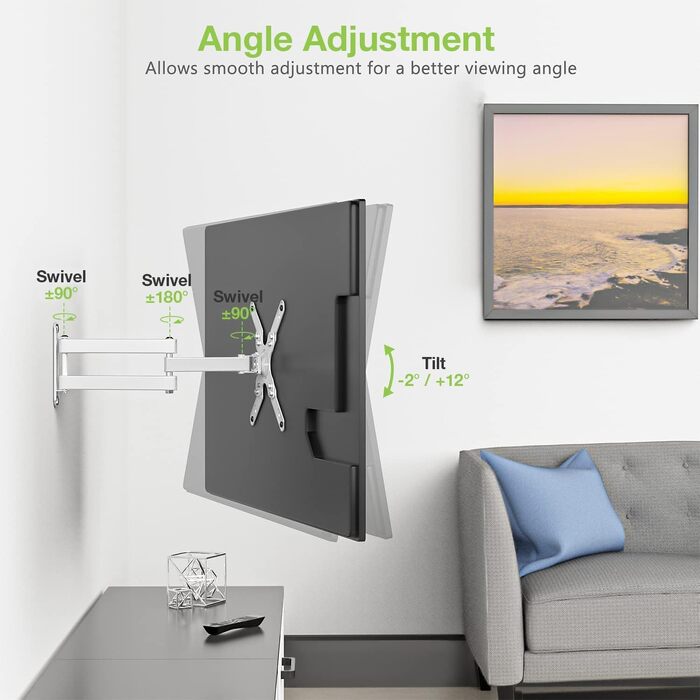 Кронштейн для телевізора Techly Wandhalterung Ultra Slim для LCD/LED ТВ 23'-55', білий