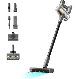 Бездротовий пилосос Dreame, 190AW, 90 хв роботи, датчик бруду, LED-дисплей, синій LED, без заплутування, для дому, шерсть тварин, килими (R30)