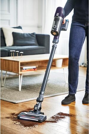 Пылесос Rowenta X-Pert 6.60 Essential аккумуляторный, 100 Вт, 45 мин работы, без мешка, LED-насадка, съемный аккумулятор, насадка для щелей и держатель для стены, фиолетовый/черный, RH6838 X-Pert 6.60 Essential лиловый/серый