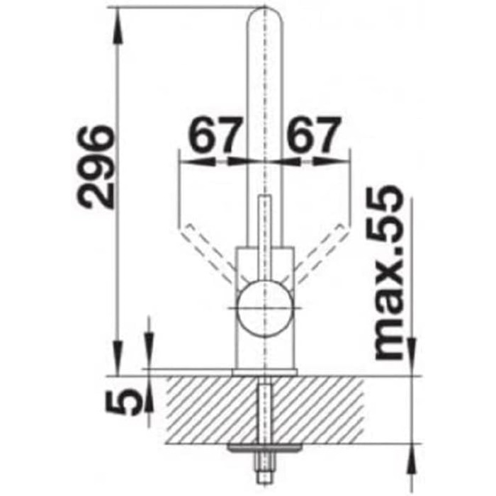 Кухонний змішувач BLANCO MILA чорного матового кольору, високого тиску, з висувним виливом та керамічною картриджі