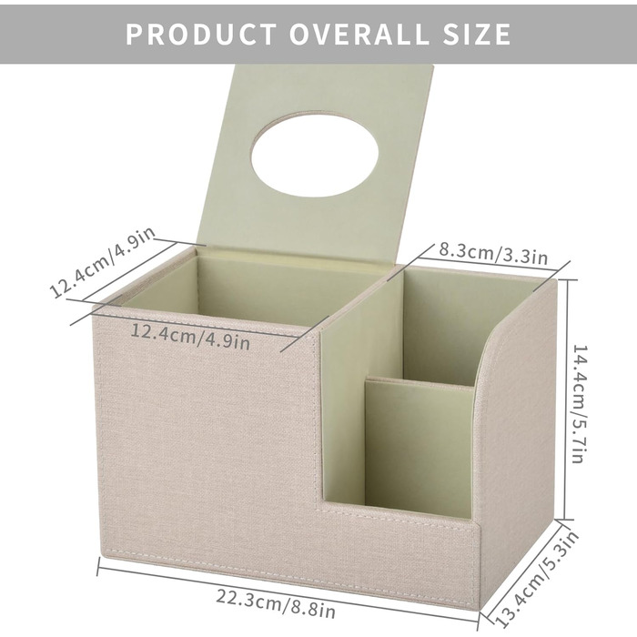 Організатор для серветок з шкіри, коробка для тканинних серветок, квадратна модель, тримач з пультом дистанційного керування, для ванної кімнати, авто, офісу, декору, бежевий