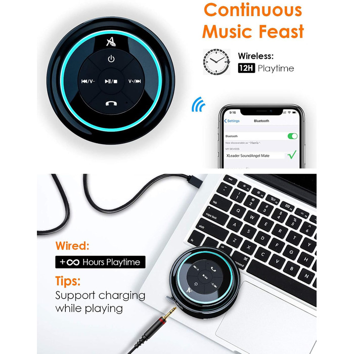 Xleader Shower Bluetooth Speaker Small Music Box, Waterproof Bluetooth Speaker with Suction Cup, Shower Speaker Electronics Gifts Music Box for Girls Boys Men Women