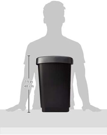 Відро для сміття Rotho Twist 25л з кришкою, пластик (PP), BPA-free, чорний/сріблястий, 25л
