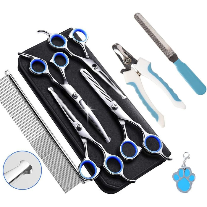 Професійна ножиця для грумінгу собак та котів, 6.5 дюймів, блакитна