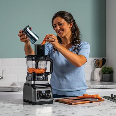 Ninja 3-in-1 Food Processor & Blender with 5 Programs: Mixing, Max Mixing, Chopping, Stirring, Pureeing, 1.8L Bowl, 2.1L Jug, 700ml Cup, 1200W, Dishwasher Safe, Auto-iQ, Black BN800EU