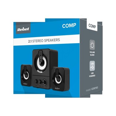 Акустична система 2.1 Rebel Comp CS-50, 6 Вт, чорна