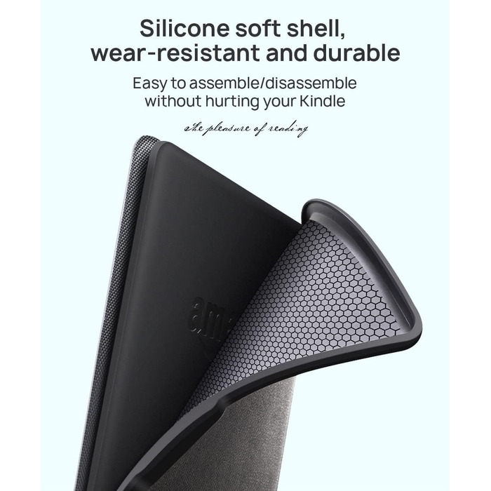 Чохол для Kindle 6 дюймів (2022 та 2024) ERUNTO: TPU з текстурою тканини, ремінь, магнітна кришка, Smart Wake/Sleep, вітрильник