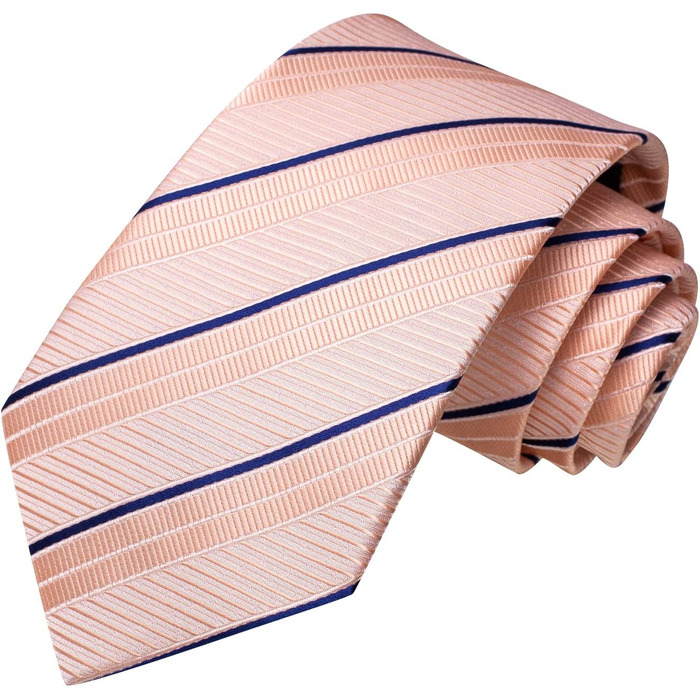 Краватка чоловіча Dubulle з квітковим візерунком Paisley, шовкова краватка, в смужку, комплект з нагрудною хустинкою для весілля та бізнесу (B Рожевий)